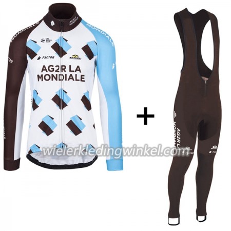 Set Fietsshirt Lange Mouw + Lange Koersbroek 2017 AG2R La Mondiale N001